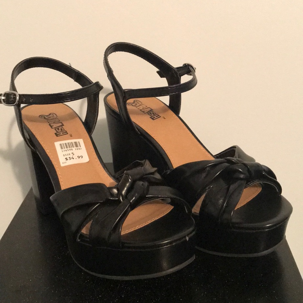 Black chunky heels